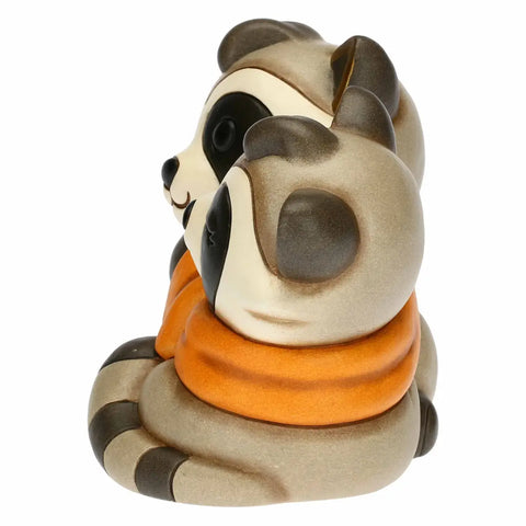 Coppia di procioni in ceramica