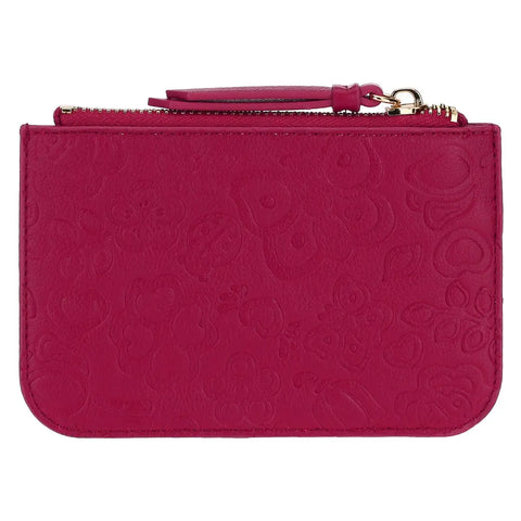 Portachiavi a bustina in ecopelle bordeaux Sempre con me