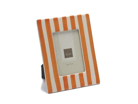 PORTAFOTO CERAMICA STRIPE 18X23 CM ARANCIO