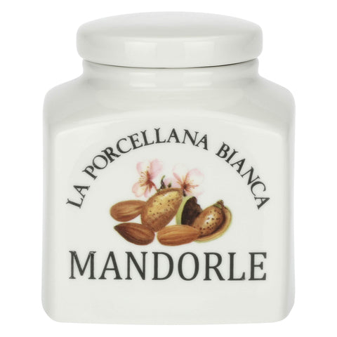 Barattolo Porcellana decorato Mandorle Conserva