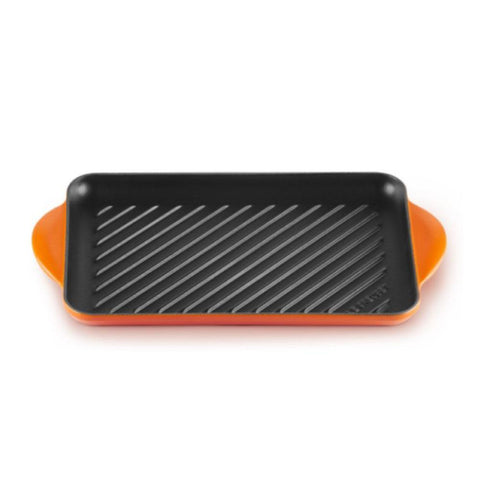 Grill rettangolare Tradition in ghisa vetrificata arancio 32 cm