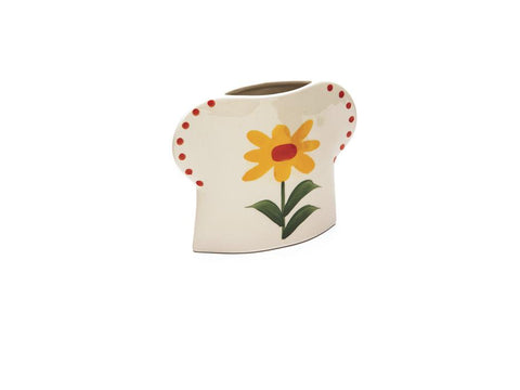 VASO CERAMICA FLOWER GIALLO