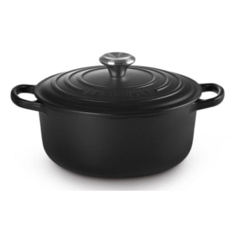 Cocotte rotonda Evolution in ghisa vetrificata nero matt Ø 20