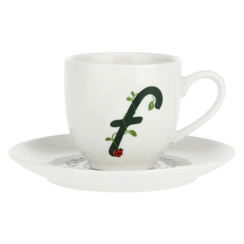 Tazza Caffè con piattino Lettera 'F' Solotua