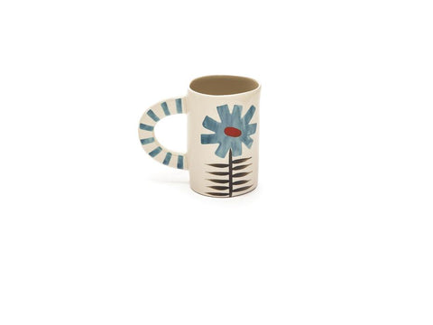 VASETTO CERAMICA FLOWER AZZURRO