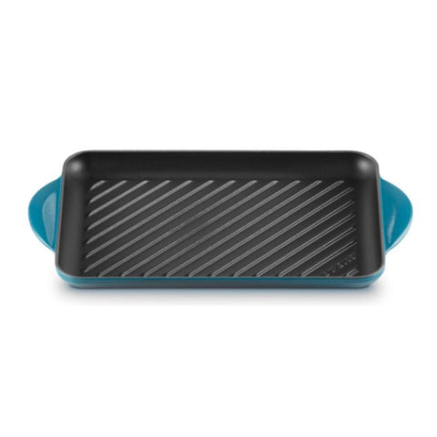 Grill rettangolare Tradition in ghisa vetrificata deep teal 32 cm