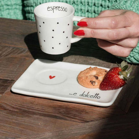Set 2 Piattini per Tazze Espresso Dolcetto