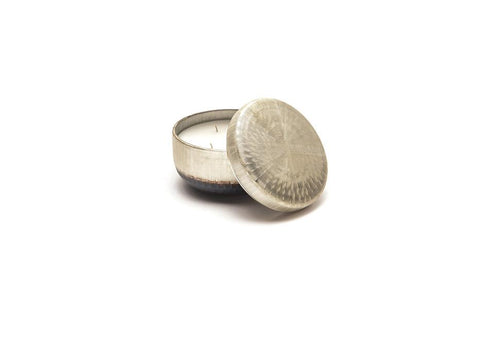 CIOTOLA VETRO C/CANDELA OCEAN BLU/ORO