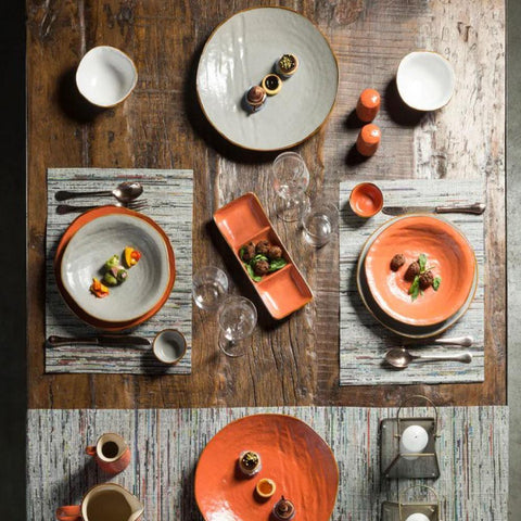 Mediterraneo Piatto Piano in Gres Arancione