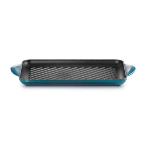 Grill rettangolare Tradition in ghisa vetrificata deep teal 32 cm