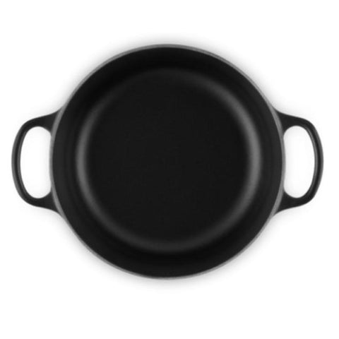 Cocotte rotonda Evolution in ghisa vetrificata nero matt Ø 20