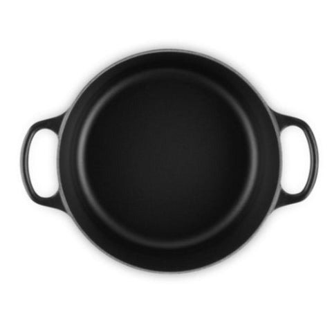 Cocotte rotonda Evolution in ghisa vetrificata nero matt Ø 26