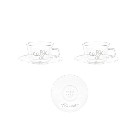 Set 2 tazzine espresso con piattino Pausa Caffè