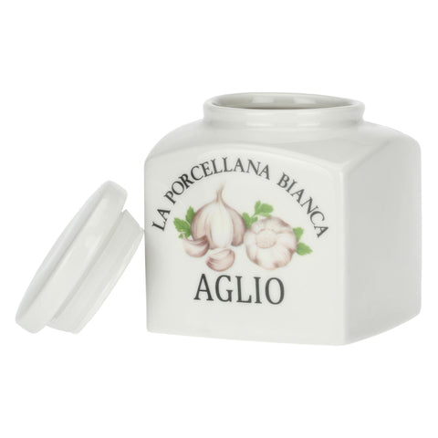 Barattolo Porcellana Areato decorato Aglio Conserva