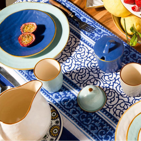 Mediterraneo Piatto Piano in Gres Blue