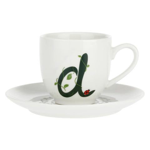 Tazza Caffè con piattino Lettera 'D' Solotua