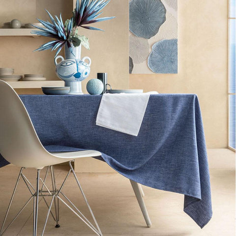 Tovaglia Blu di persia antimacchia 155 x 230 cm - 8 persone
