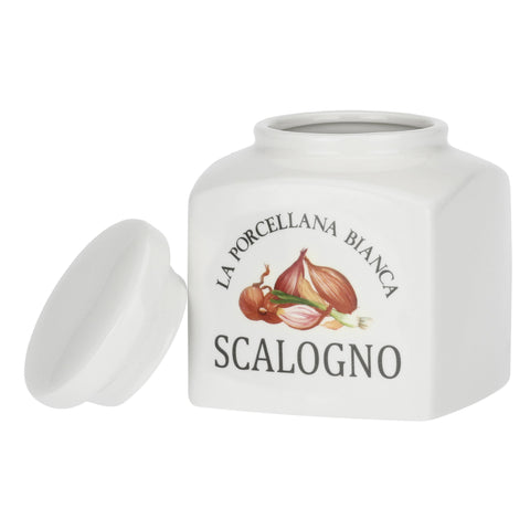 Barattolo Porcellana Areato Decorato Scalogno 1,8L Conserva