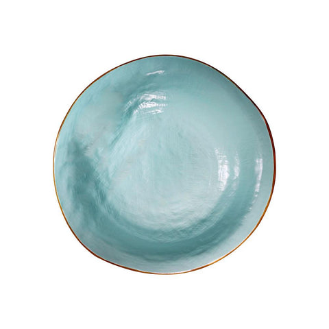 Mediterraneo Piatto Fondo in Gres Turchese