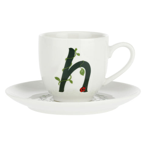 Tazza Caffè con piattino Lettera 'H' Solotua