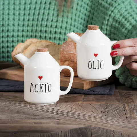 Set 2 Bottiglie Olio - Aceto cuore 2x250ml