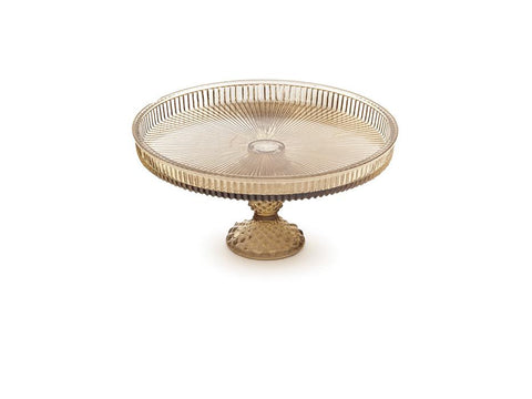 ALZATINA IN VETRO CM25X18 AMBRA