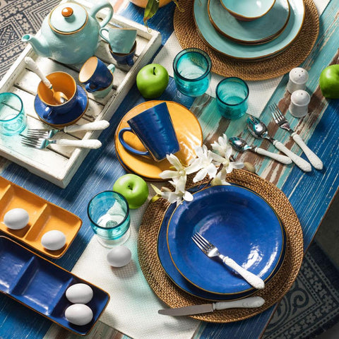 Mediterraneo Piatto Fondo in Gres Blu