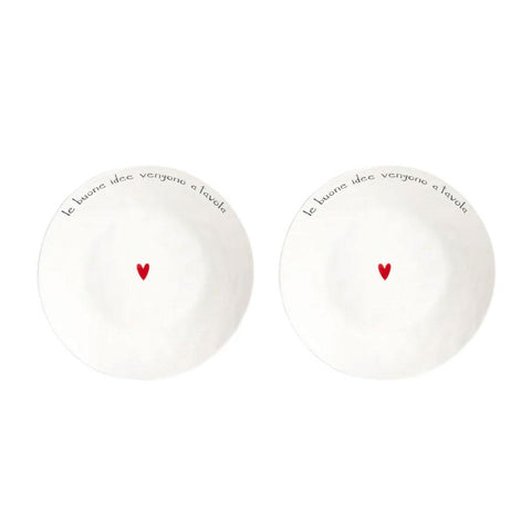 Set 2 Piatti fondi Le buone idee vengono a tavola