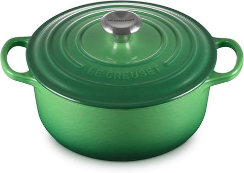 Cocotte rotonda Evolution in ghisa vetrificata verde bamboo Ø 20