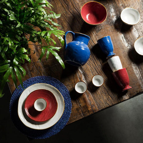 Mediterraneo Piatto Fondo in Gres Rosso