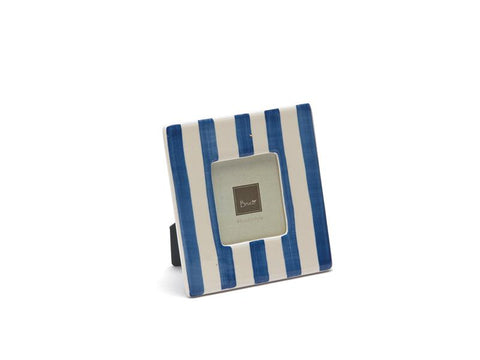 PORTAFOTO CERAMICA STRIPE 15X15 CM BLU