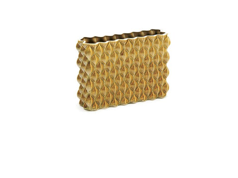 VASO SCHIACCIATO WAVES CERAMICA CM16X8X19 CARAMELLO