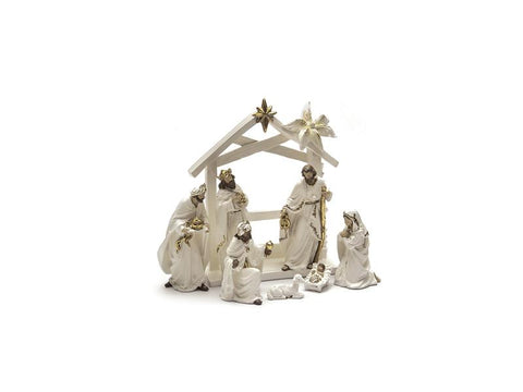 NATALE SET NATIVITA' RESINA 7PZ + CAPANNA
