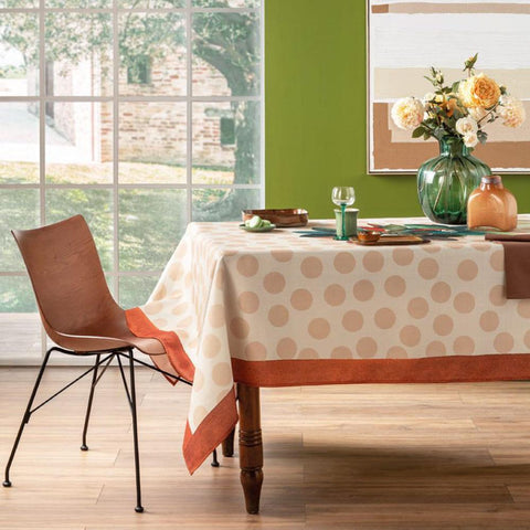 Tovaglia Flora pois antimacchia 155 x 230 cm - 8 persone 1TX404.230 X L'Oca Nera 