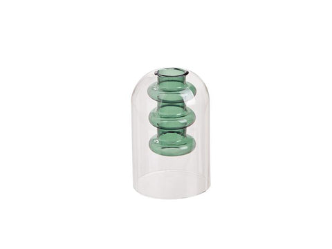 VASETTO VETRO TRASPARENTE VERDE SCURO