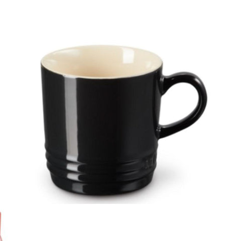 Tazza cappuccino London in gres vetrificato nero lucido 200 ml