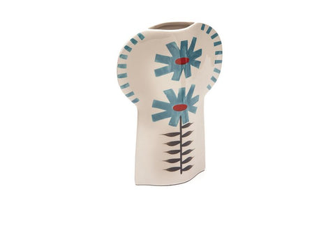 VASO CERAMICA FLOWER BLU