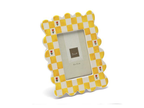 PORTAFOTO CERAMICA FLOWER&STRIPE