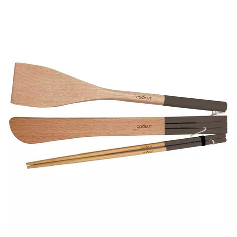 utensili in legno bachetta/spatola/pinza -moka