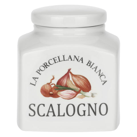 Barattolo Porcellana Areato Decorato Scalogno 1,8L Conserva