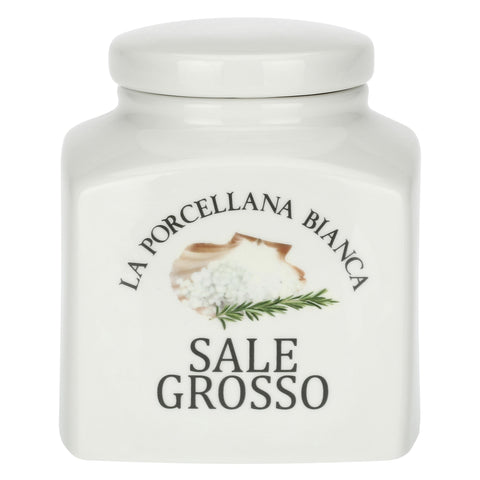 Barattolo Porcellana decorato Sale Grosso Conserva