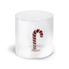 WD Lifestyle  Bicchiere Natalizio in Vetro Borosilicato BASTONCINO 250 ml