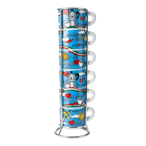Set 6 tazzine impilabili Ciao Italia Bialetti