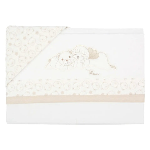 Set lenzuolino e federa con Teddy e angelo Linea Baby