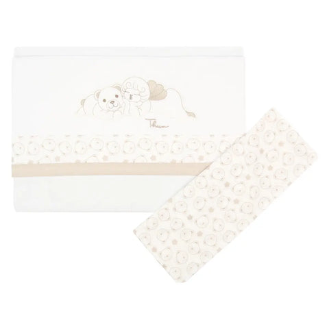 Set lenzuolino e federa con Teddy e angelo Linea Baby