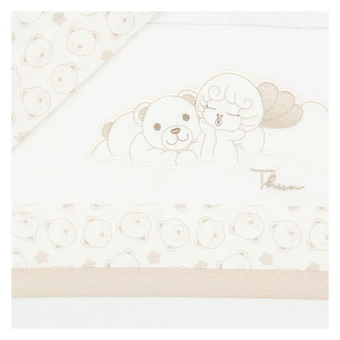 Set lenzuolino e federa con Teddy e angelo Linea Baby