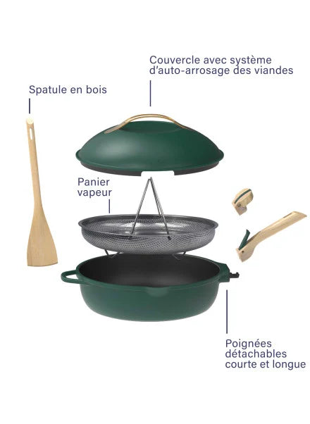 La favolosa padella 28 cm  verde (baldacchino) cookut