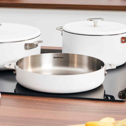 Meravigliosa padella in acciaio inossidabile 24 cm bianco (polaire) cookut