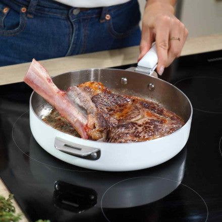 Meravigliosa padella in acciaio inossidabile 28 cm bianco (polaire) cookut