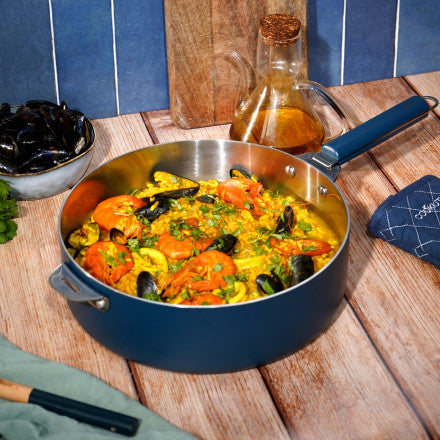 Meravigliosa padella in acciaio inossidabile 28cm mirtillo cookut